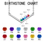 Personalisierte einfache V geformt Birthstone Halskette Muttertag Jahrestag Geburtstag Geschenk für sie