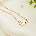 Personligt barn-mamma matchande pusselhalsband med graverat namn Autism Medvetenhet Smycken Mors dag Födelsedag Inspirerande present till kvinnor