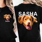 Personalisierte Ölgemälde Haustier Porträt Foto T-Shirt Sweatshirt mit Namen Multicolor verfügbar Geburtstagsgeschenk für Tierliebhaber Besitzer