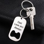 Personalized Bottle Opener Keychain with Text Father's Day Gift for Dad Grandpa