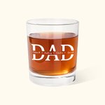 Bicchiere da whisky da 10 oz moderno e minimalista personalizzato con titolo e 1-12 nomi Regalo di compleanno per la festa del papà nonno