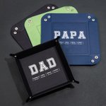 Personalizado Multicolor de cuero Catchall Snap Bandeja con 1-12 nombres de escritorio Organizador de almacenamiento Día del Padre Cumpleaños Regalo p