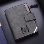 Personalised Engraved Photo Men's Foldable Compact Leather Wallet with  Text Father's Day Birthday Gift for Men