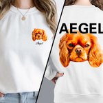 Personalisierte Ölgemälde Haustier Porträt Foto T-Shirt Sweatshirt mit Namen Multicolor verfügbar Geburtstagsgeschenk für Tierliebhaber Besitzer