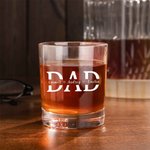 Bicchiere da whisky da 10 oz moderno e minimalista personalizzato con titolo e 1-12 nomi Regalo di compleanno per la festa del papà nonno
