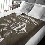 Personalized My Favorite People Fist Bump Soft Blanket with 1-16 Names Birthday Father's Day Gift for Dad Grandpa