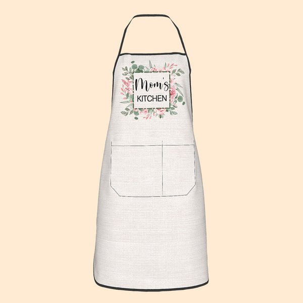 Personalized Watercolour Flower Apron with Name and Pocket Mother’s Day for Mom Grandma