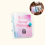 Personalized Mini Money Saving Challenge Binder with 15 Transparent Envelop Pages Cash ID Card Stuffing Gift for Family Friends