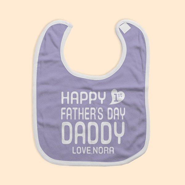 Bavoir 100% Coton Réglable Personnalisé avec Prénom et Texte Cadeau Anniversaire pour Bébé Nouveau-né