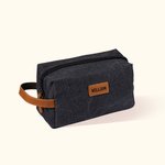 Personalized Large Capacity Multi-compartment Canvas Toiletry Bag with Engraved Name Birthday Father's Day Gift For Men