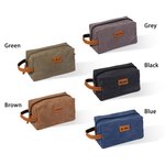 Personalized Large Capacity Multi-compartment Canvas Toiletry Bag with Engraved Name Birthday Father's Day Gift For Men