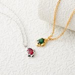 Collar personalizado de piedras de nacimiento Delicado Cumpleaños Día de la Madre Joyería Regalo para ella