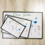 Personalisiertes Gemälde mit 1-16 Aquarell Blumen und Namen Leinwand Rahmenlose Geschenk für Familie zum Muttertag Geburtstag