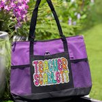 Personalized Dalmatian Dots Name Tote Bag with Zipper Large Capacity Travel Birthday Gift for Her