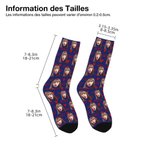 Chaussettes Comfortables Personnalisées avec Photo de Face en Motifs XOXO Cadeau d'Anniversaire Saint-Valentin pour Couple