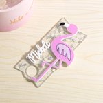 Personalisierte Acryl Glitter Flamingo 3D Name Platte Topper für 30oz 40oz Stanley Tumbler Geburtstag Geschenk für Freund Familie