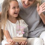 Luce notturna a LED personalizzata con nome con cartone di animale carino base in legno decorazione casa cameretta compleanno regalo per bambini