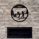 Enseigne en Métal Personnalisée avec Nom Thème Couple Golf Cadeau pour Couple Amateur de Golf