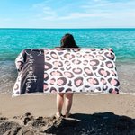 Serviette Plage Super Absorbant Séchage Rapide Doux Motif Léopard Zèbre Couverture Personnalisée avec Nom Accessoires Cadeau d'Anniversaire pour Femme