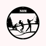 Enseigne en Métal Personnalisée avec Nom Thème Couple Golf Cadeau pour Couple Amateur de Golf