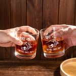 Personalized Dad and Baby Fist Bump 10oz Whisky Glass with Text Father's Day Birthday Gift for Dad Grandpa Liquor Lover