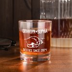 Personalized Dad and Baby Fist Bump 10oz Whisky Glass with Text Father's Day Birthday Gift for Dad Grandpa Liquor Lover