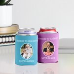 Personalized Multicolour Beer Can Cooler Sleeve with Photo and Text Set of 12 Father's Day Birthday Gift for Dad Grandpa