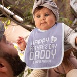 Bavoir 100% Coton Réglable Personnalisé avec Prénom et Texte Cadeau Anniversaire pour Bébé Nouveau-né