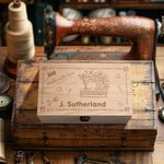 Boîte de rangement en bois personnalisée avec nom pour machine à coudre Made With Love Cadeau d'anniversaire pour couturière passionnée de couture