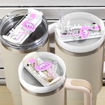 Personalisierte Acryl Glitter Flamingo 3D Name Platte Topper für 30oz 40oz Stanley Tumbler Geburtstag Geschenk für Freund Familie