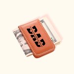Personalized Leather Magnetic Money Clip with Engraved 1-6 Names and Title Father's Day Anniversary Gift for Dad Grandpa