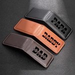 Personalized Leather Magnetic Money Clip with Engraved 1-6 Names and Title Father's Day Anniversary Gift for Dad Grandpa