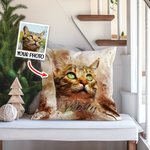 Taie d'Oreiller Personnalisée avec Nom et Photo en Aquarelle Cadeau Pendaison de Crémaillère Anniversaire pour Amoureux des Animaux de Compagnie