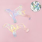 Personalized Holographic Traceless Cat Dog Silhouette Rainbow Prism Window Cling with Name Memorial Birthday Gift for Pet Lovers