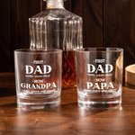 Personalized First Dad Now Grandpa 10oz Whiskey Glass with Names Father's Day Birthday Gift for Him