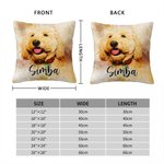 Taie d'Oreiller Personnalisée avec Nom et Photo en Aquarelle Cadeau Pendaison de Crémaillère Anniversaire pour Amoureux des Animaux de Compagnie