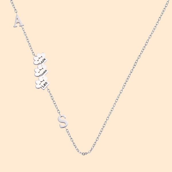 Cute Paw Name Necklace Letter Gift Pet Lover
