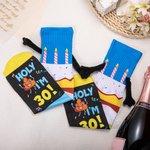 Personalisierte bunte Torte Kerze Heilige ich bin magnetische Hand-Holding Socken mit Nummer Geburtstag Party Geschenk für Freund Familie