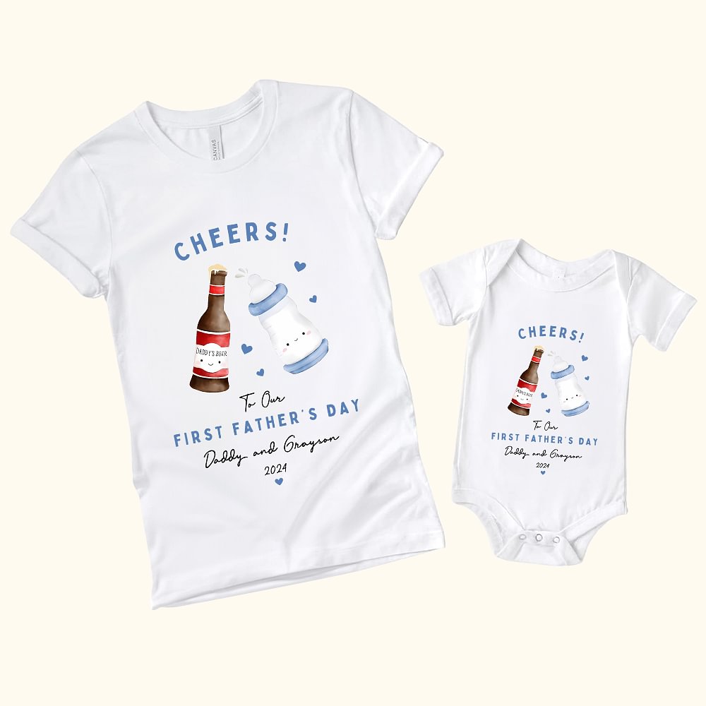 T-shirt Onesie pour Bébé 100% Coton Personnalisé avec Nom Cadeau de Fête des Pères pour Nouveau-né Nouveau Papa