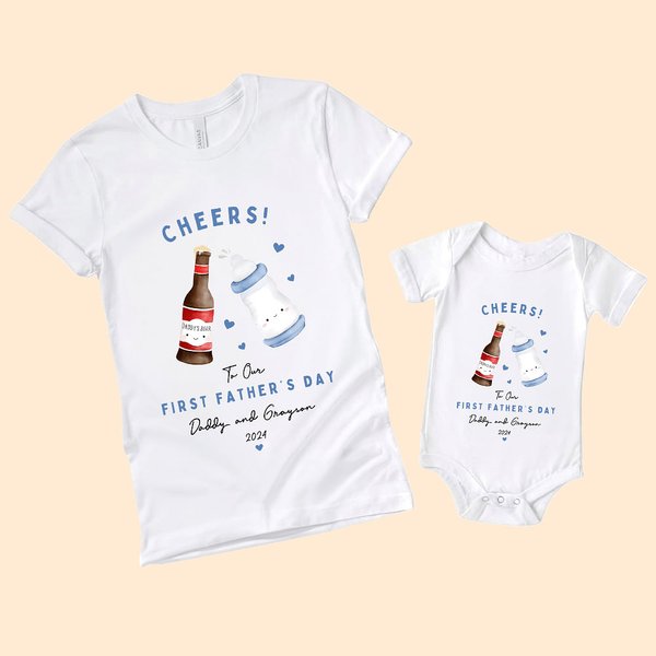 T-shirt Onesie pour Bébé 100% Coton Personnalisé avec Nom Cadeau de Fête des Pères pour Nouveau-né Nouveau Papa