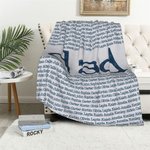 Personalisierte Wiederholung 1-15 Namen weiche Wurfdecke Geburtstag Vatertag Geschenk für Familie Vater