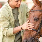 Herradura personalizada Pulsera de cuentas de proyección de fotos con Te quiero en 100 idiomas Cumpleaños Aniversario Regalo para los amantes de los caballos