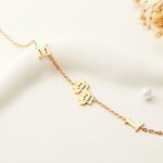 Personalized 1-3 Cute Paws Name Necklace with Letter Birthday Memorial Gift for Pet Lover