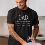 Personalized Daddy Established 100% Cotton T-Shirt with 1-8 Kid Names  and Dates Father's Day Birthday Gift for Dad Grandpa