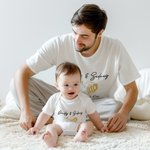 Biberón y taza de cerveza personalizados Camiseta y pijama de bebé de algodón 100% con texto Regalo de cumpleaños del Día del Padre para papá niño