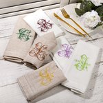 Personalized Monogram Linen Napkin with Embroidered Initial Mother's Day Wedding Gift for Her