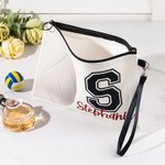 Gepersonaliseerd Baseball Football Naam Initiaal Cosmetica Tasje met Polsband Team Gift voor Sportliefhebber