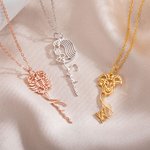 Collier Personnalisé avec Signe Astrologique et Prénom Style Évidage Bijoux Minimaliste pour Femme Cadeau Fête des Mères Anniversaire