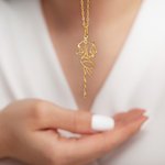 Collier Personnalisé avec Signe Astrologique et Prénom Style Évidage Bijoux Minimaliste pour Femme Cadeau Fête des Mères Anniversaire