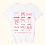 Personalisierte gesegnet zu Nana Coquette Bogen Erwachsene und Kinder T-Shirt mit biblischen Text Geburtstag religiöses Geschenk für sie